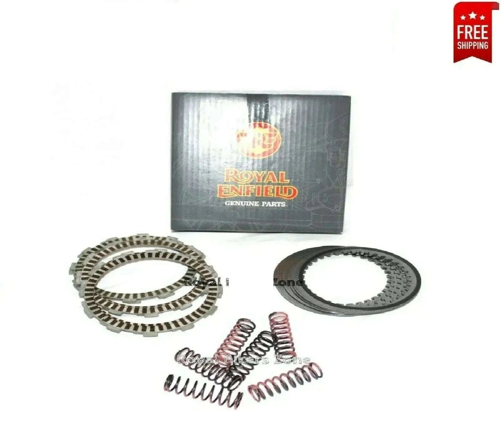 Royal Enfield clutch friction plates and spring kit, designed for smooth gear shifting and better performance