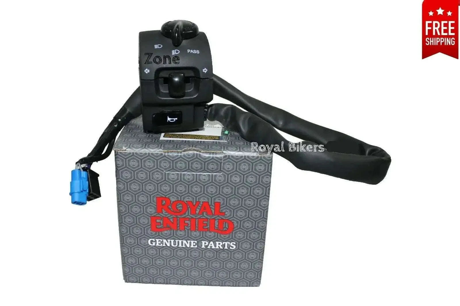 Left handlebar switch module, black, with wiring harness