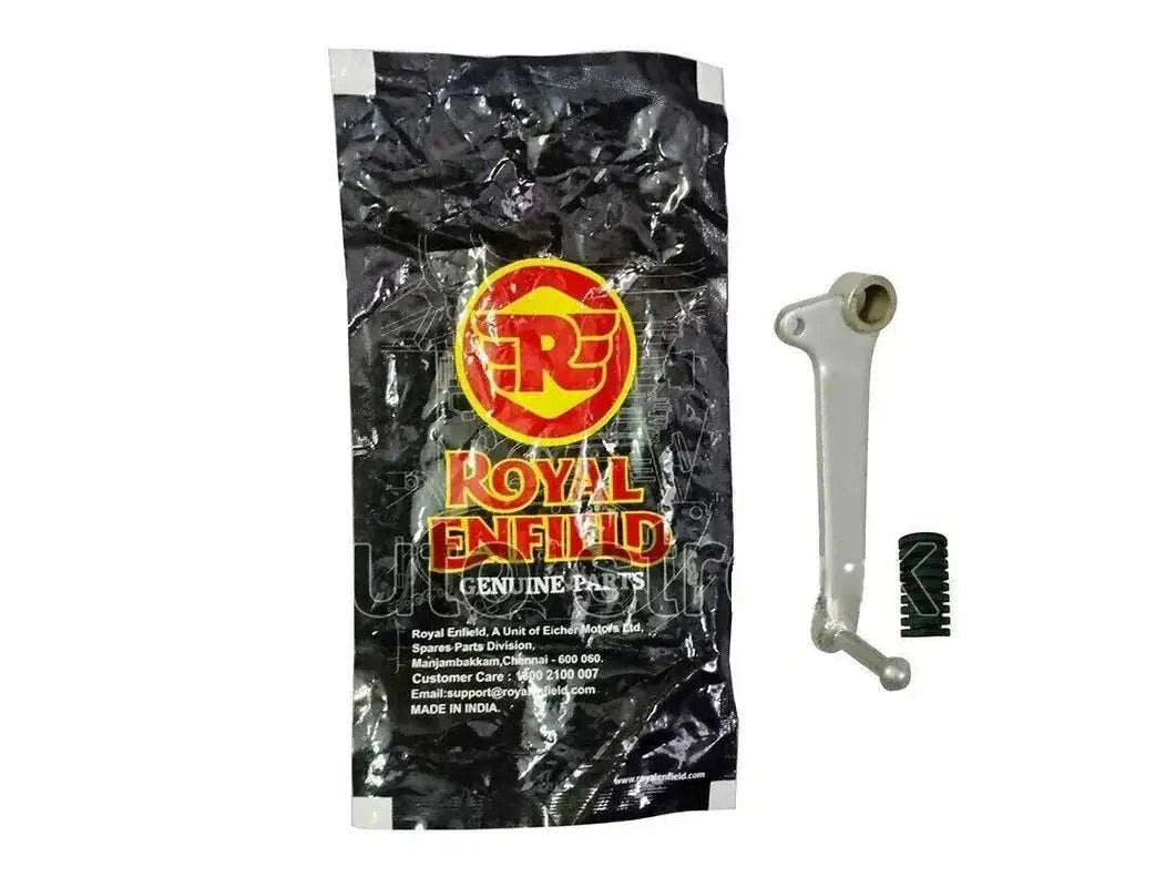Metal brake pedal lever assembly with mounting bracket and fastener, in retail bag
