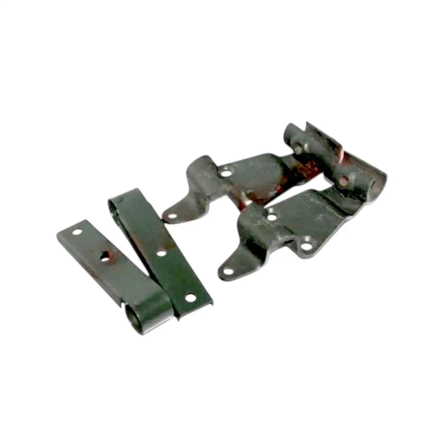 Front side soft top bow brackets with pivot fittings, dark green steel