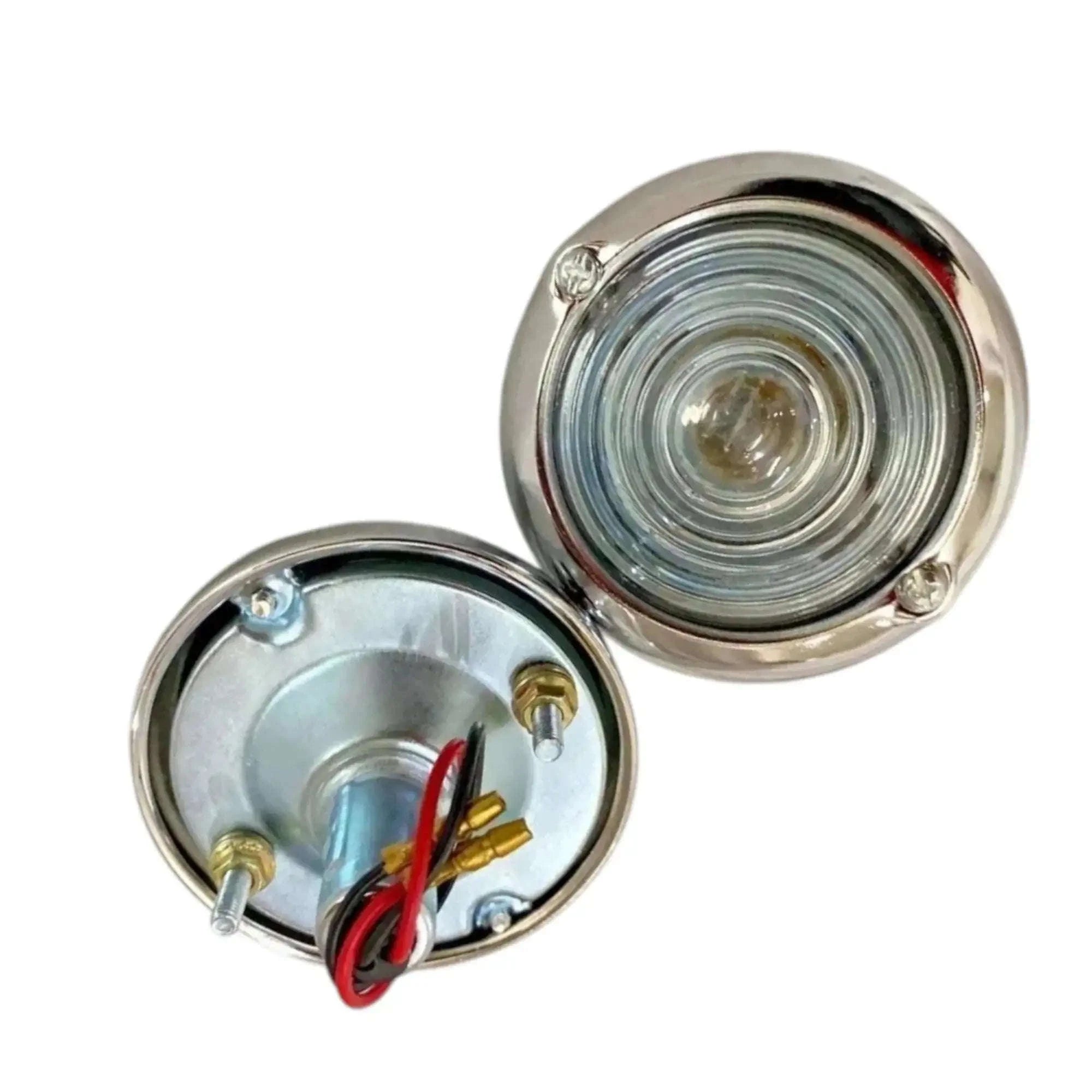 Jeep Wrangler turn signal lights, chrome, 3-inch diameter, for parking and turn signal use