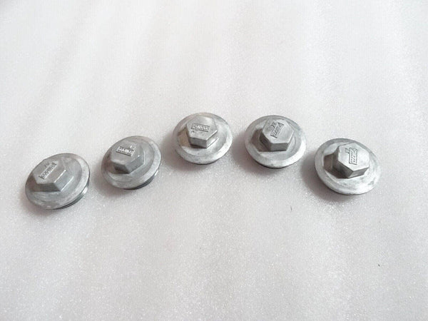 5-piece metallic hex inspection plug caps with center bore