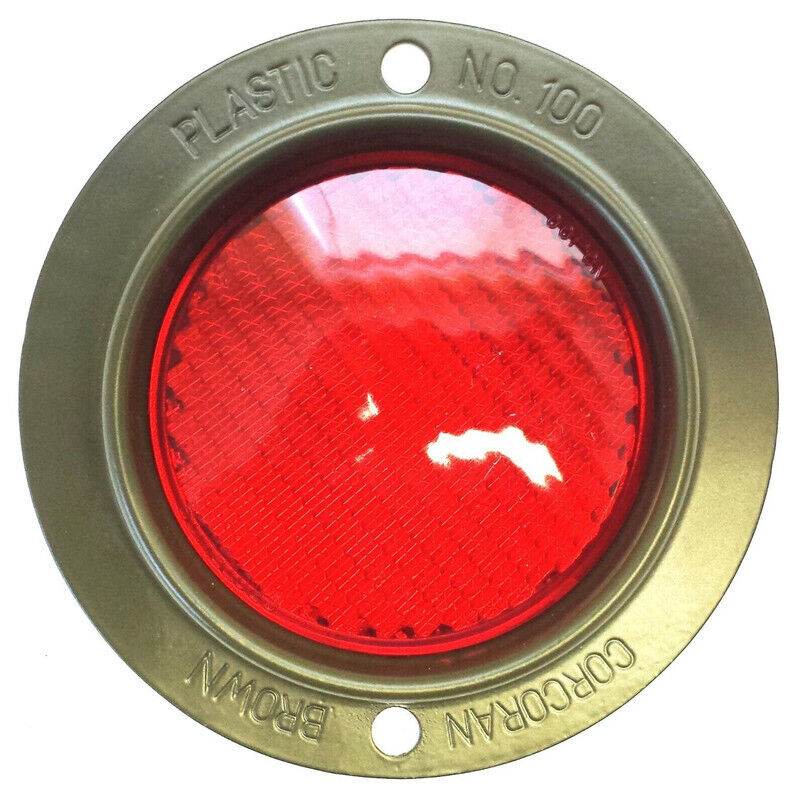 Ford GPW Corcoran Brown Reflector Assembly in Red Plastic with Metal Rim for Vehicle Lighting