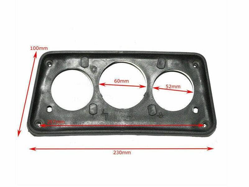 Instrument cluster tray panel for Ford tractor, 230mm x 100mm, durable plastic, holds gauge instruments securely