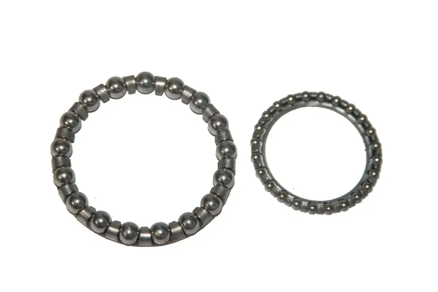 Steering head bearing set, two rows of metal ball bearings