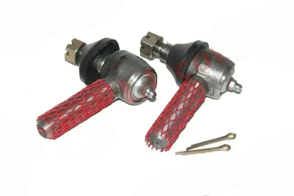 Front drag link tie rod ends with red dust boots, hardware included