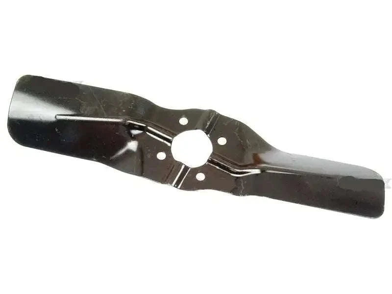 Tractor front fan blade with circular mounting holes on dark metal