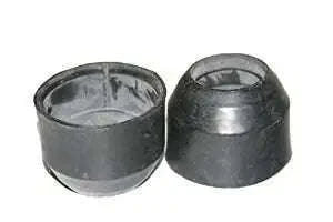Front fork dust seal boot pair, dark rubber bellows with flared ends