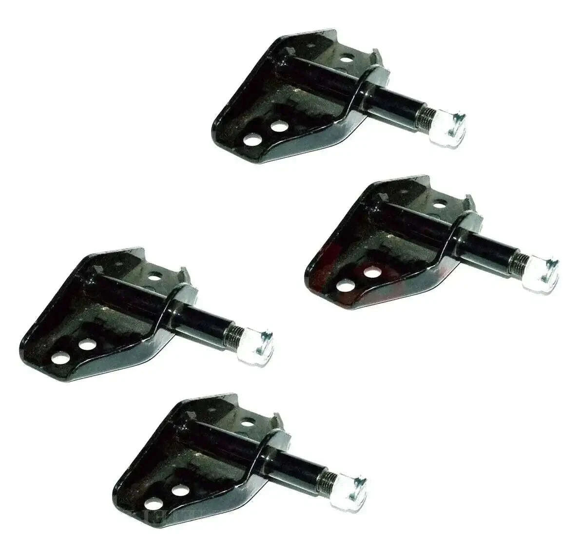 Metal shocker mount bracket kit, four black brackets with bolt studs