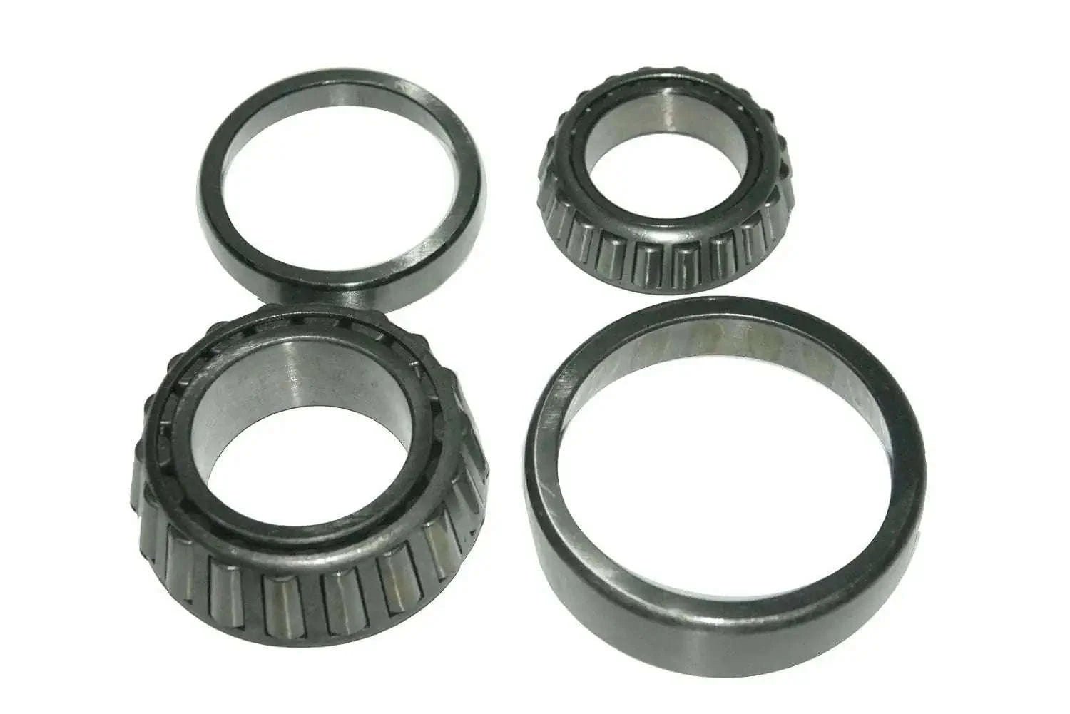Front wheel bearing kit set with metal bearing rings, four-piece