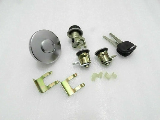 Lock set parts: round cap lock, key cylinders, keys, brackets