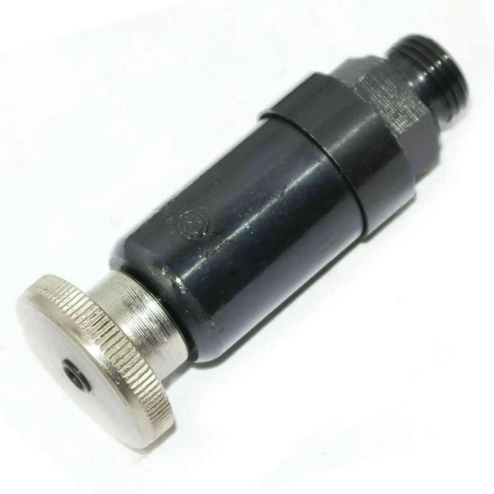 Fuel lift pump hand primer with threaded inlet and mounting flange