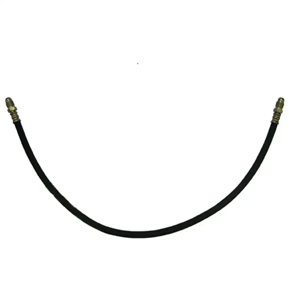 Black fuel line hose with threaded fittings, 22.5 in length
