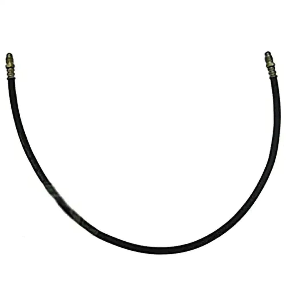 Fuel line hose with two metal end fittings, dark rubber