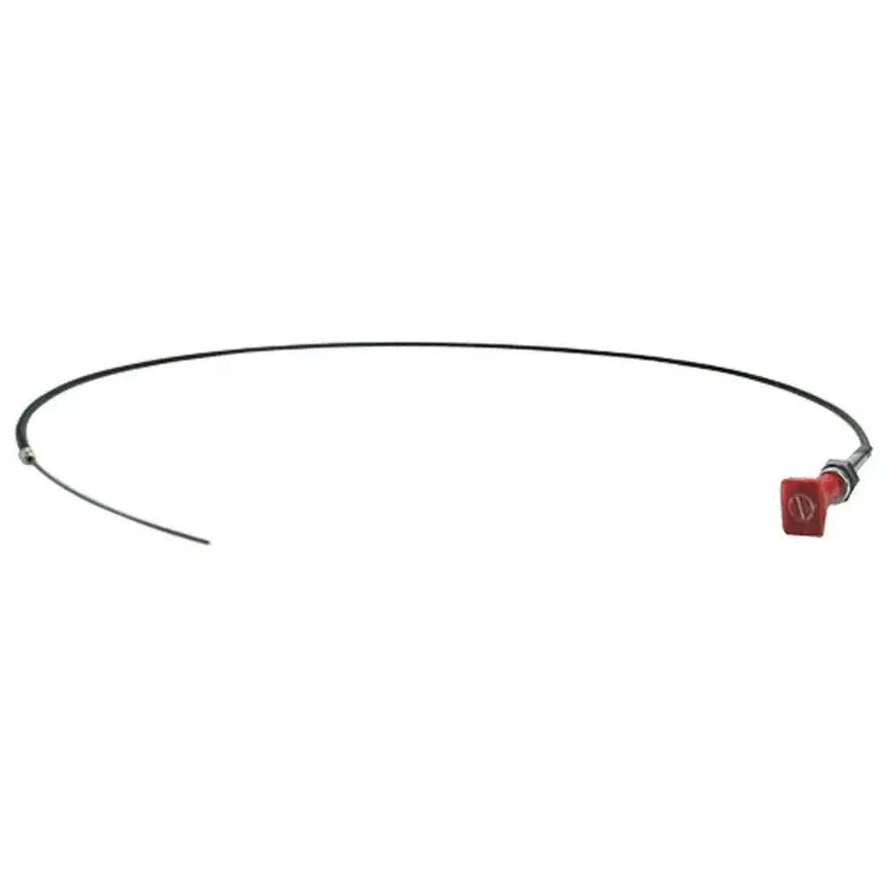 Fuel stop cable assembly for Ford tractors featuring a red connector