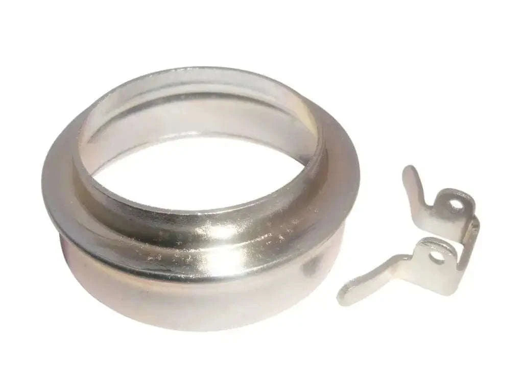 Metal fuel tank filler neck ring with mounting bracket