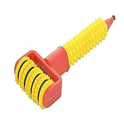 Yellow acupressure face roller with magnetic features for relaxing massage, a full body massager