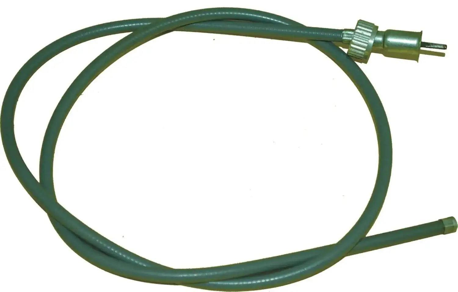 Green speedometer cable with two metal ends and connectors