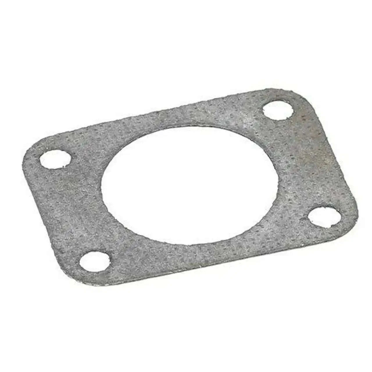 Gray gasket plate with oval center hole and four round bolt holes