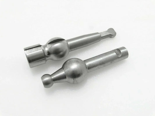 Metal gearshift lever top and bottom components, silver