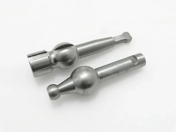 Metal gearshift lever top and bottom components, silver