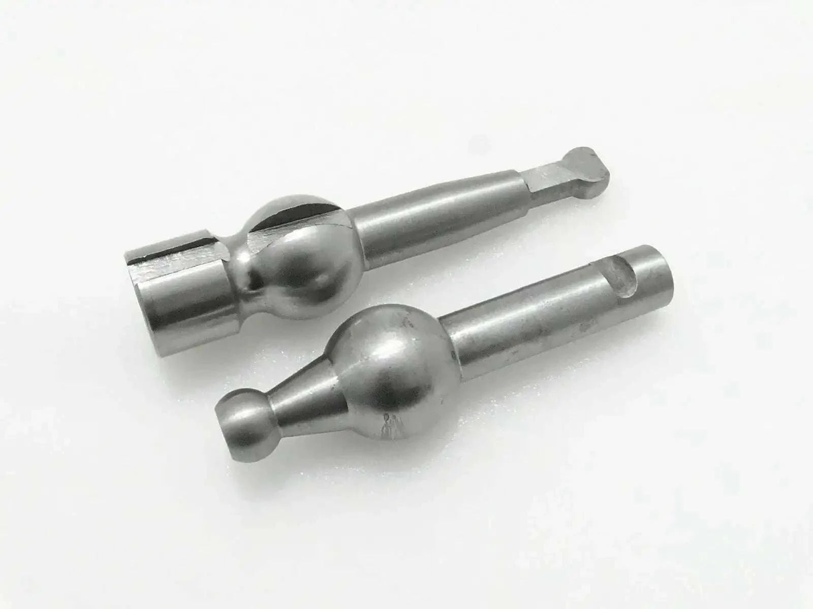 Metal gear shift lever top and bottom pieces, silver-gray, two-piece set