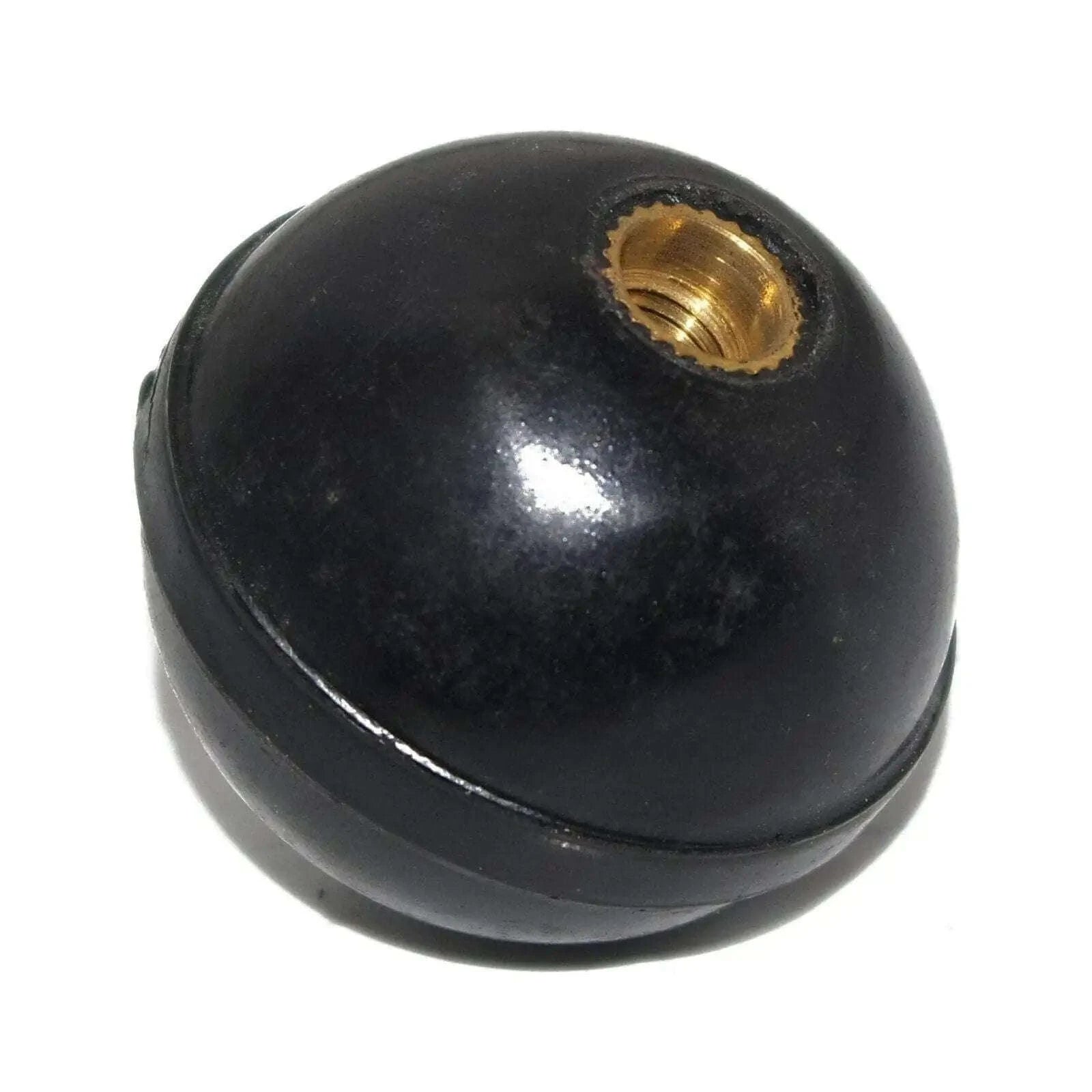 Gear shift lever knob in black plastic with brass insert