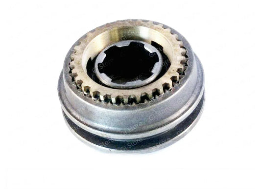 Transmission synchronizer assembly, metal gear ring and drum