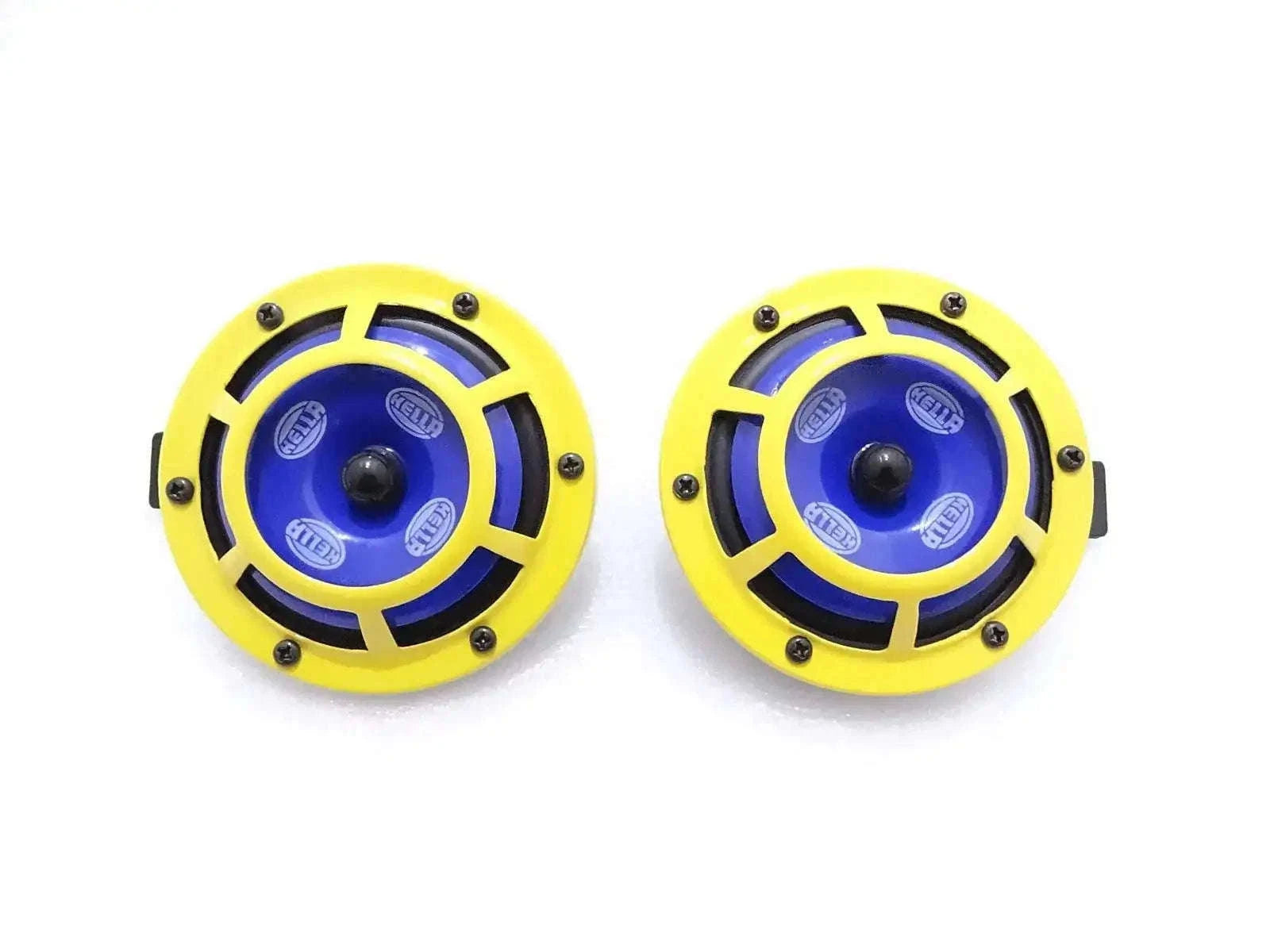 GENUINE HELLA YELLOW PANTHER HORN SET 12V paired horns