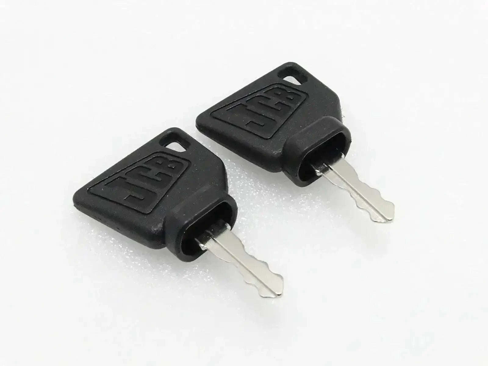 Pair of black ignition keys with metal blades