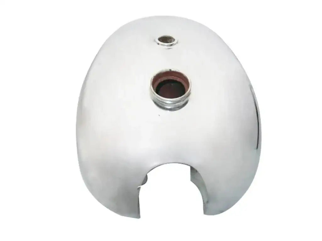 Chromed fuel tank with filler opening and recessed mounting neck