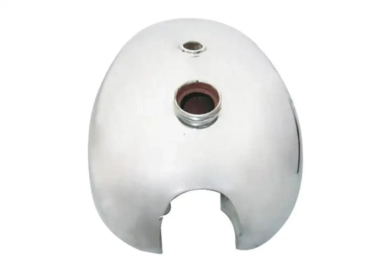 Chromed fuel tank with filler opening and recessed mounting neck