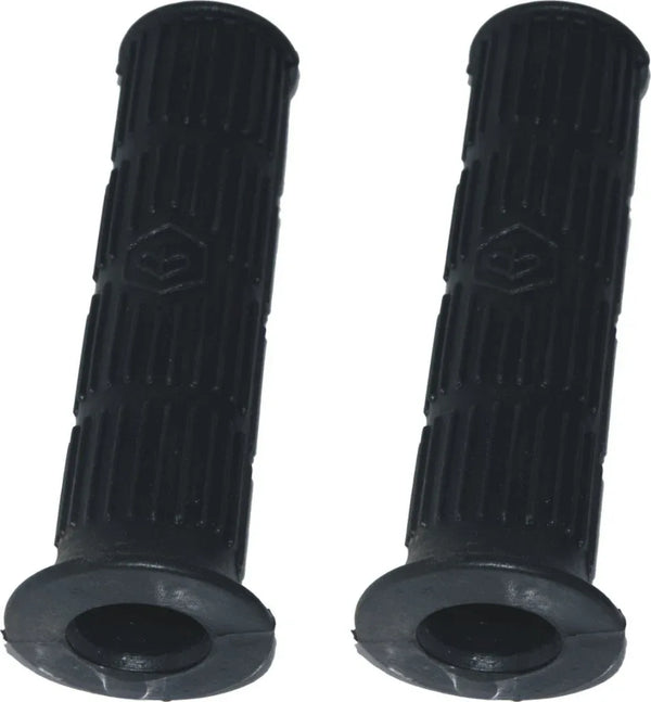 Black ribbed handle grip pair with open end