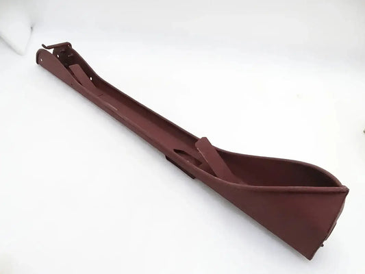 Brown dashboard rack with mounting slots and angled end