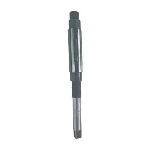 Adjustable hand reamer with dark handle and two fluted steel cutting ends