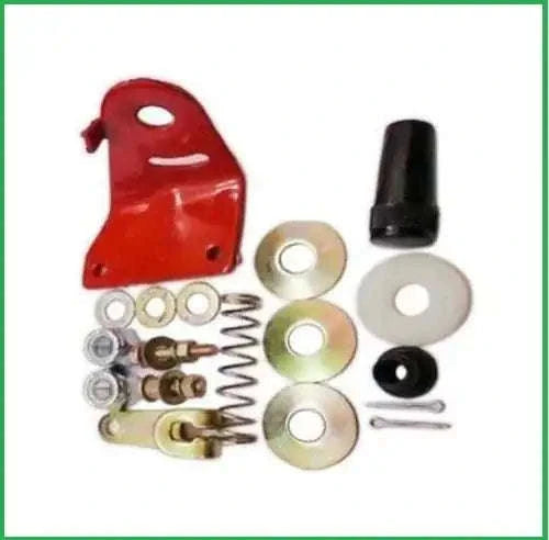 Red hand throttle accelerator kit with bracket, springs, bolts and washers