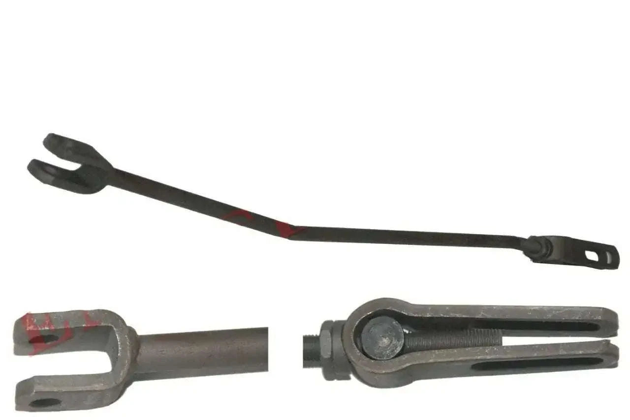 Hand brake rod and linkage unit, dark metal with pivot ends