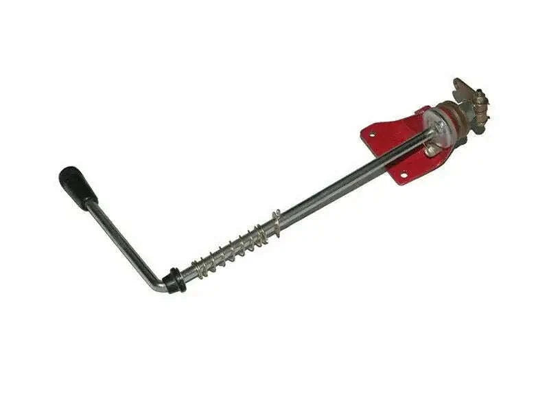 Throttle control replacement assembly with metal rod, handle, and red mounting plate