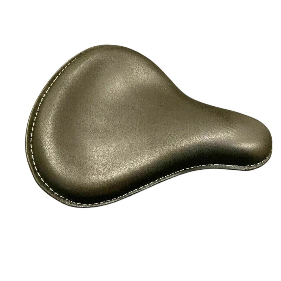 BLACK LEATHER DEEP DISH SOLO SEAT FIT FOR HARLEY BOBBER CHOPPER SPORTSTER - StellerGear
