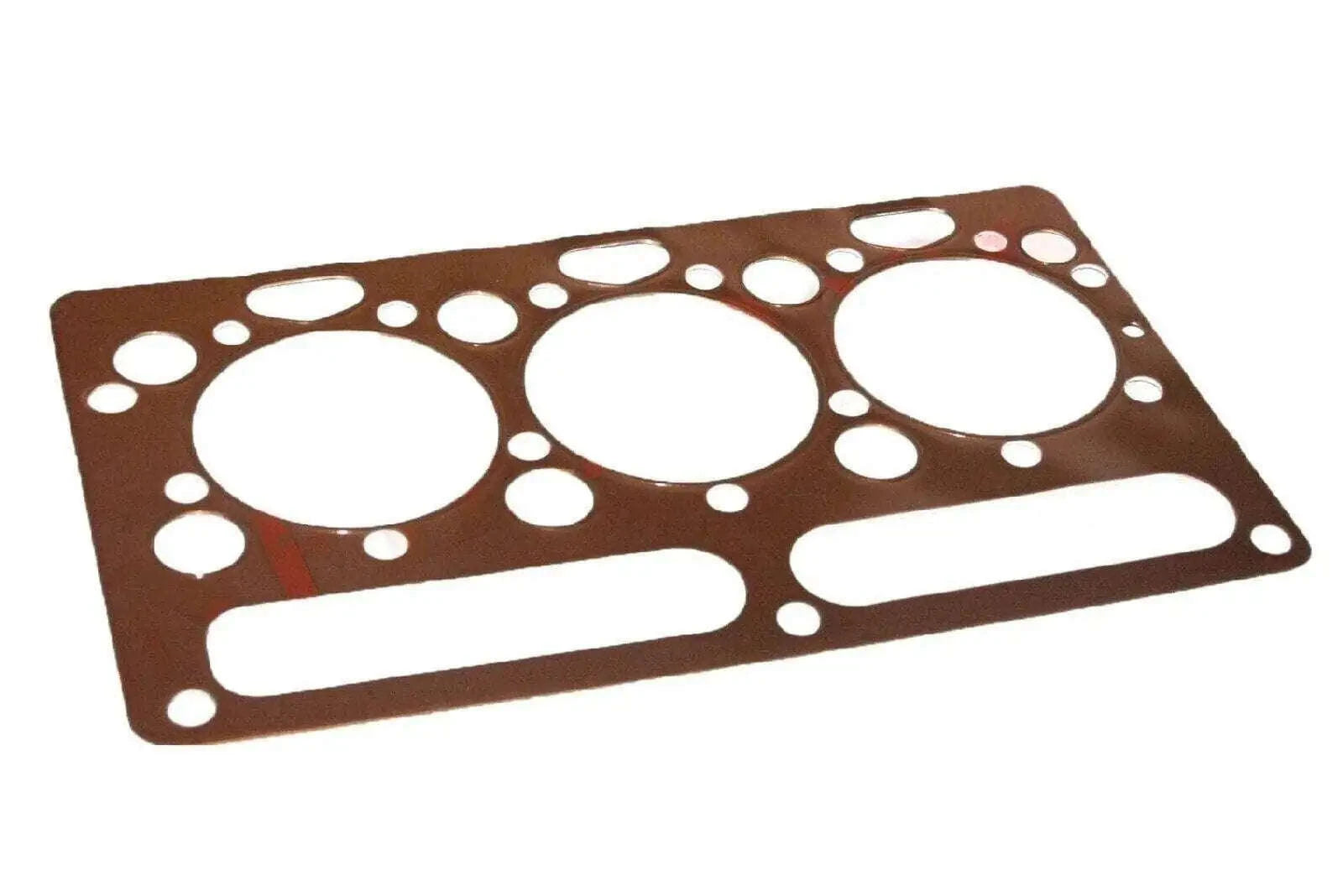 Copper head gasket with multiple circular seal holes and cutouts