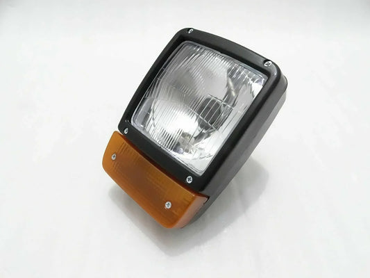 Front headlight and amber indicator assembly with clear H4 lens