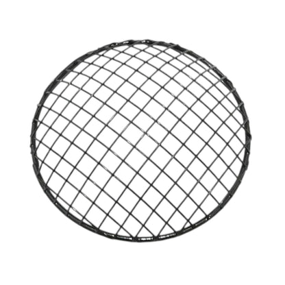 Durable black metal headlight grill, circular design, ideal for protecting vehicle headlights