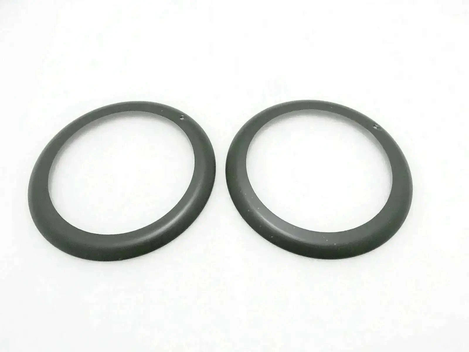 Headlight outer bezel rim pair, dark gray circular rings