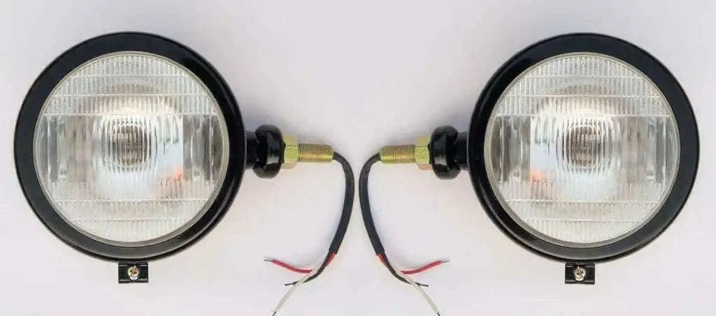 Headlights Set LH-RH Black With Bulb For Massey Ferguson 35 35 Tractor - StellerGear