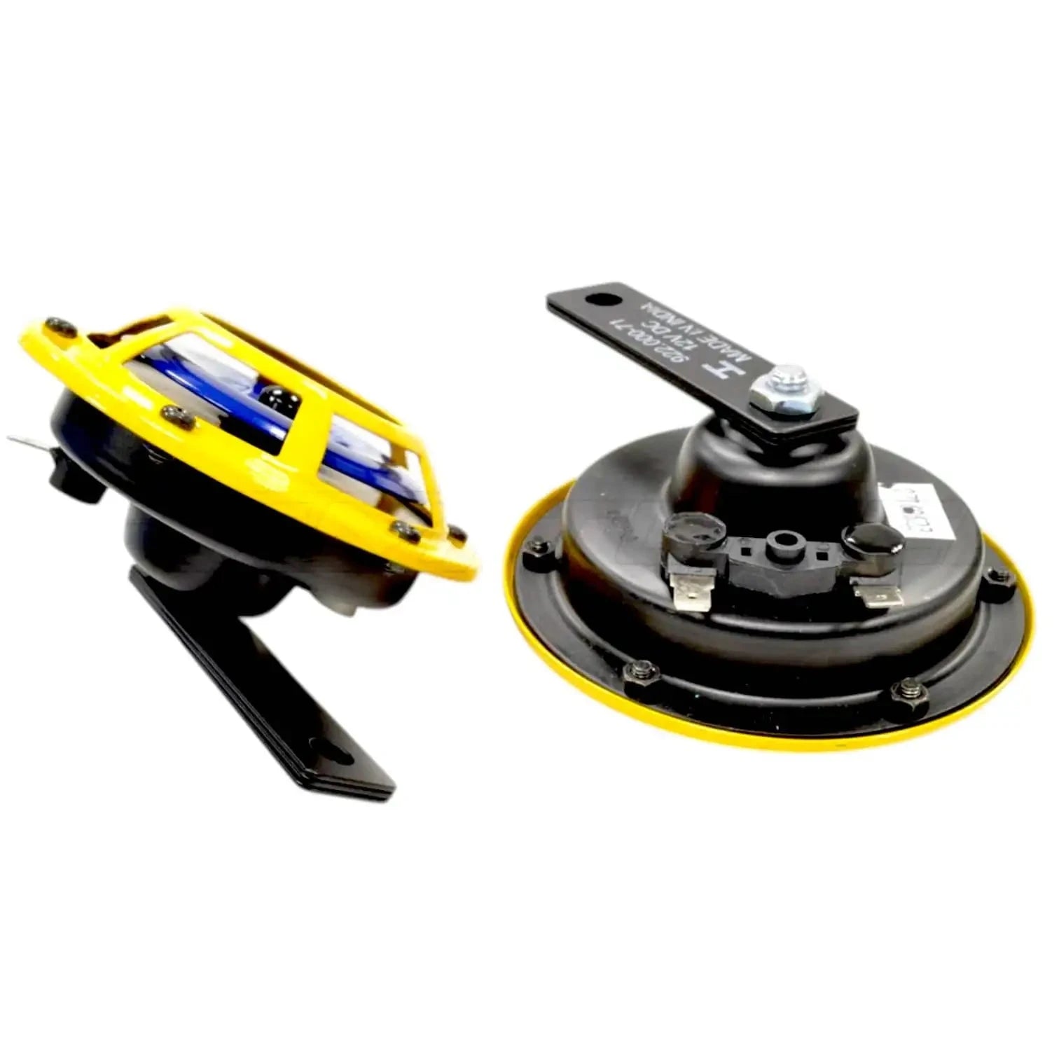 HELLA Sharptone 12V High Tone/Low Tone Twin Horn Kit with Yellow Protective Grill, Includes Relay, 2 Horns StellerGear
