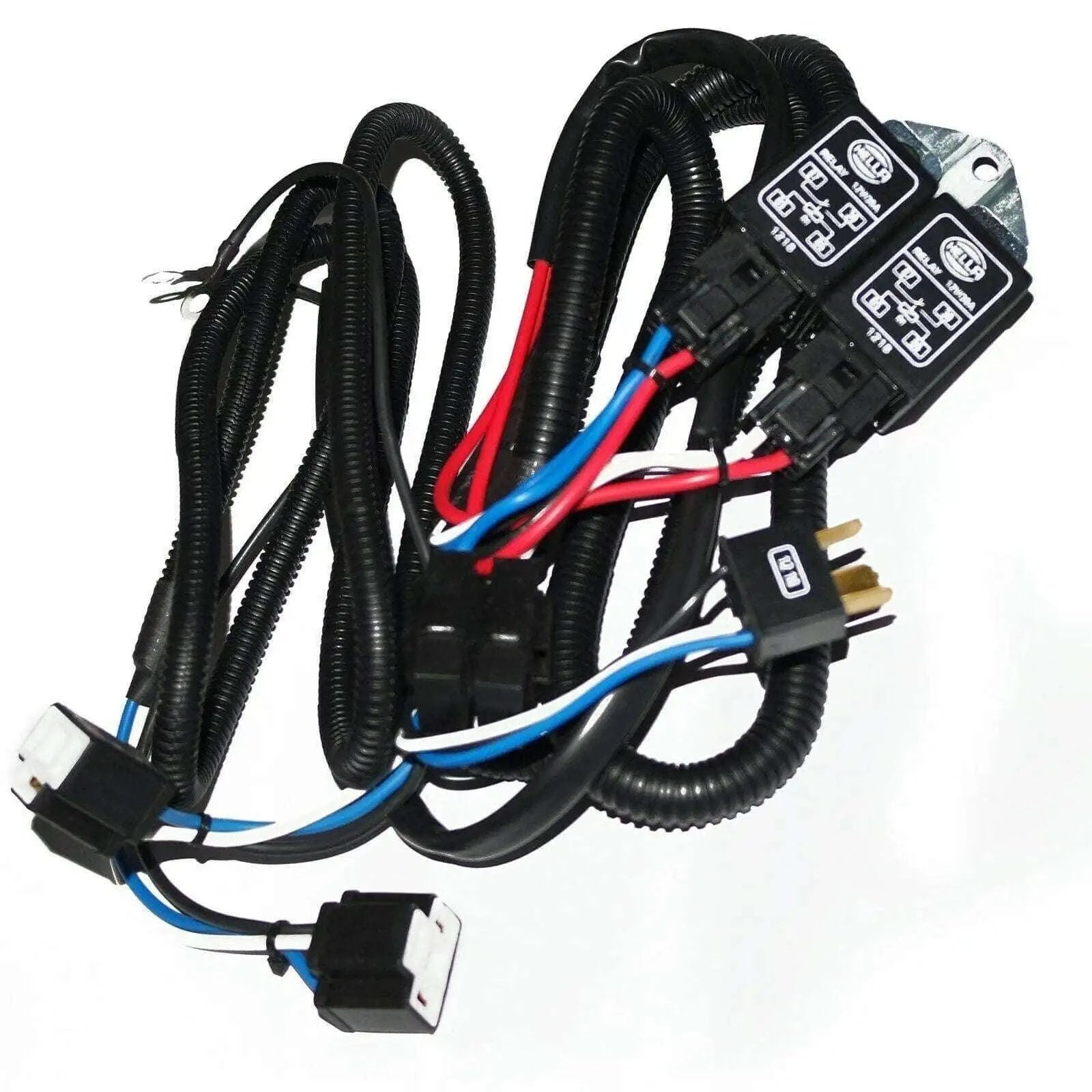Hella H4 headlamp wiring harness with relay system for enhanced automotive lighting