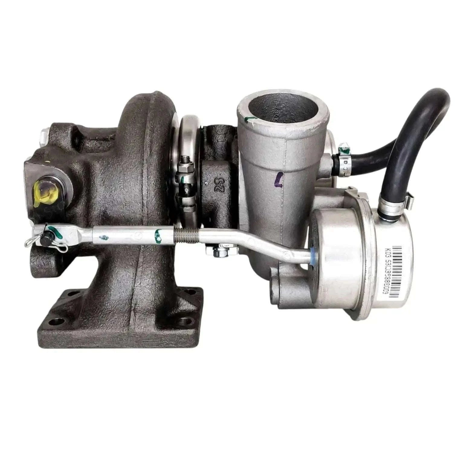 Turbocharger with cast iron housing, suitable for enhancing engine performance in turbocharger movie setups