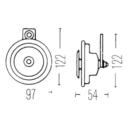 H31000001 HELLA Sharptone 12V High Tone Low Tone Twin Horn Kit with Yellow - StellerGear
