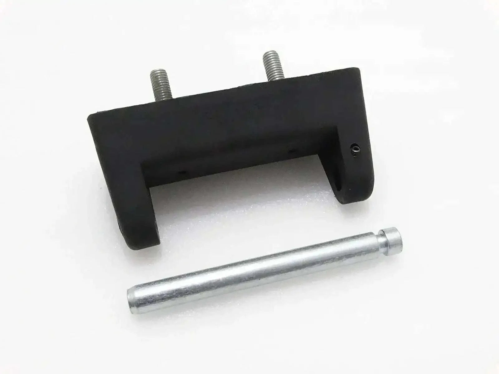 Black hinge block assembly with bolts and steel pin shaft