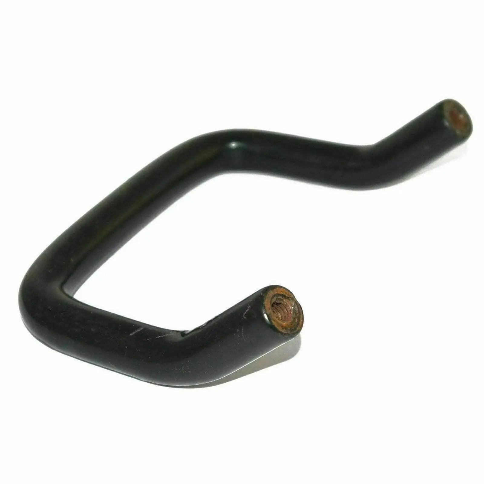 Black steel lifting handle with bolt mount, curved U-shape